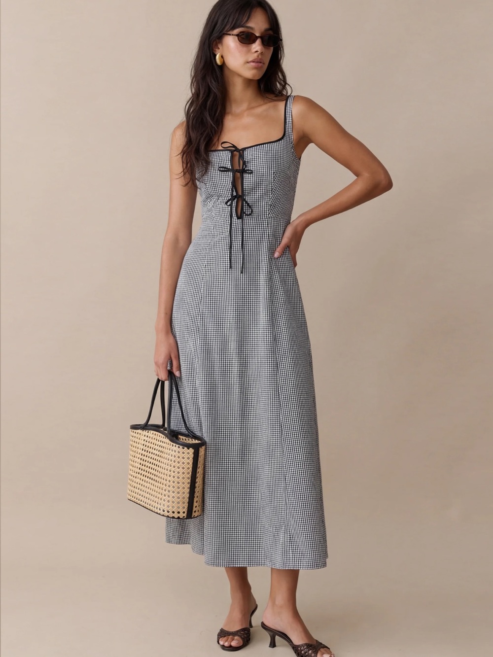 NWT Few Moda Babette Dress in black and white cotton gingham. - 4 (h)